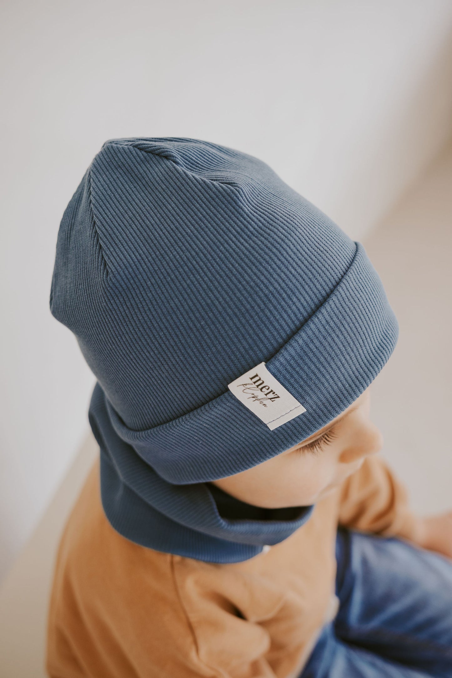 Kinder Beanie mit Rippstruktur - Petrol