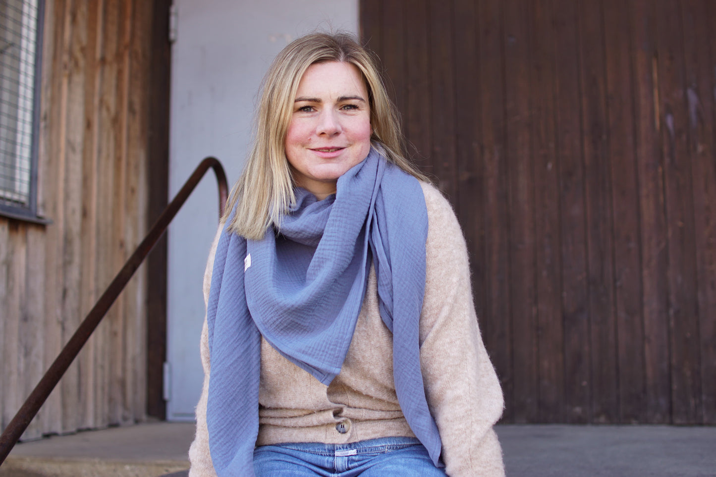 XL Musselintuch Petrol aus 100% Baumwolle - handgefertigt und OEKO-TEX zertifiziert von merzklopfen
